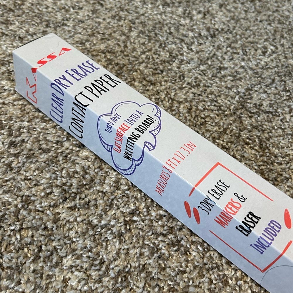 Clear dry erase contact paper